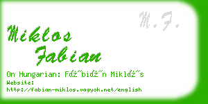 miklos fabian business card